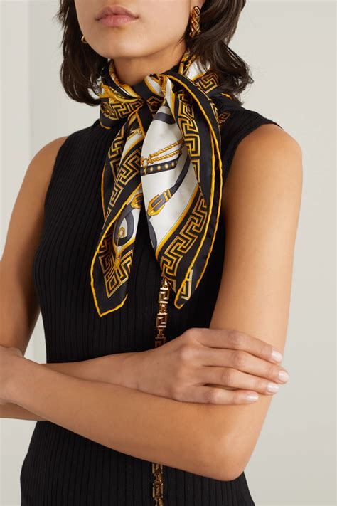 versace silk scarves|More.